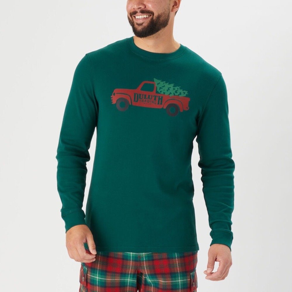 Duluth Trading Pajama Set Mens XL Extra Large Green Red Plaid Cozy Sleepwear